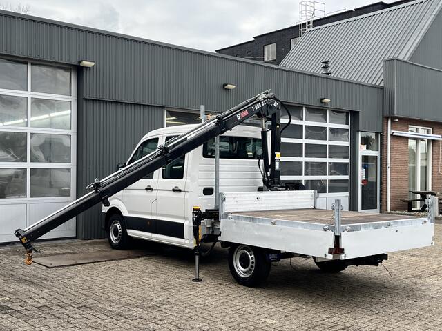 Volkswagen CRAFTER 35 2.0 TDI DC Hiab Laadkraan 023-3 Trekhaak 2500 kg trekgewicht Airco Cruise controle 6-Persoons Open laadbak Pick-up Euro 6 Bakwagen P-up Telefoonverbinding 1e eigenaar