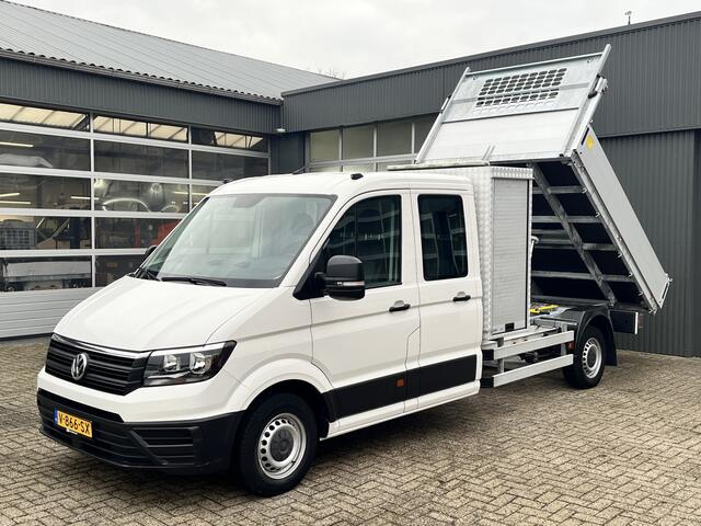 Volkswagen CRAFTER 35 2.0 TDI Maxi DC L4H1 Kipper 3000kg trekgewicht Euro 6 Airco Cruise controle 6-Persoons Telefoonverbinding Gereedschapskist Kieper Open laadbak Pick-up Bpm vrij