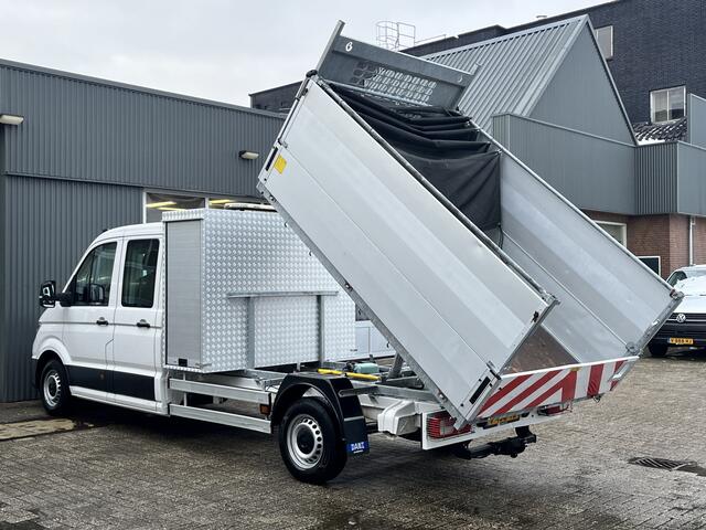 Volkswagen CRAFTER 35 2.0 TDI L4 DC 3000kg trekgewicht Kipper Airco Cruise controle 6 persoons Euro 6 Telefoonverbinding Gereedschapskist Dubbele cabine 1e eigenaar Ex gemeente Open laadbak Pick-up p-up Bakwagen Kieper
