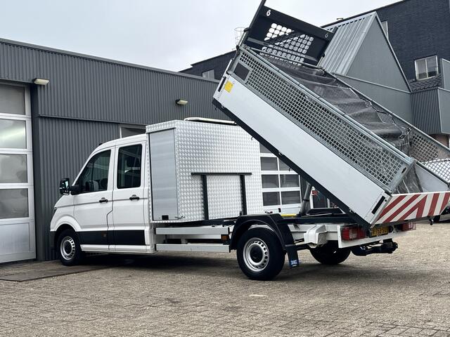 Volkswagen CRAFTER 35 2.0 TDI L4 DC 140pk Airco Cruise controle Trekhaak 3000kg trekgewicht Kipper 6-Persoons Euro 6 Dubbele cabine 1e eigenaar Open laadbak Pick-up Bakwagen Kieper