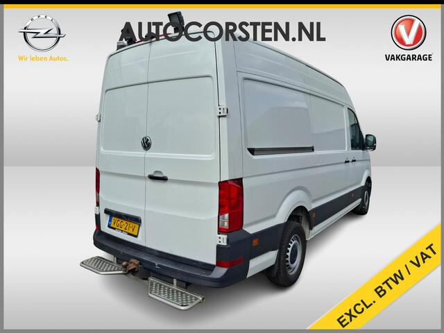 Volkswagen CRAFTER 35 2.0TDI 177pk! L3H3 EL Highline Trekhaak Camera Navi PDC-a+v Dab Treeplanken Schuifdeur Bluetooth EURO-6 CruiseControl Voorruitverwarming Betonplex-Vloer Wandbetimmering Aut.Verlichting Elek.Ramen/Spiegels Euro 6 Krachtige motor 177pk/410Nm zorgt voor 3