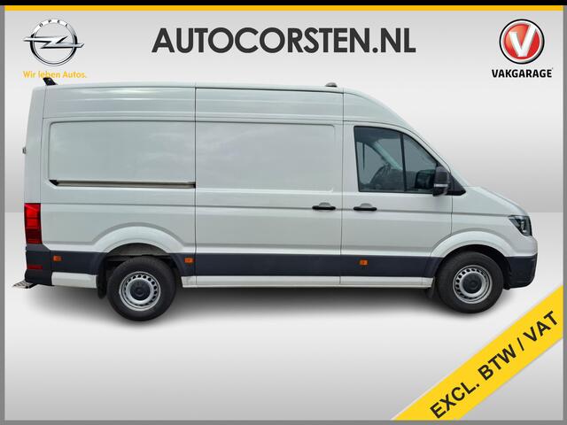 Volkswagen CRAFTER 35 2.0TDI 177pk! L3H3 EL Highline Trekhaak Camera Navi PDC-a+v Dab Treeplanken Schuifdeur Bluetooth EURO-6 CruiseControl Voorruitverwarming Betonplex-Vloer Wandbetimmering Aut.Verlichting Elek.Ramen/Spiegels Euro 6 Krachtige motor 177pk/410Nm zorgt voor 3