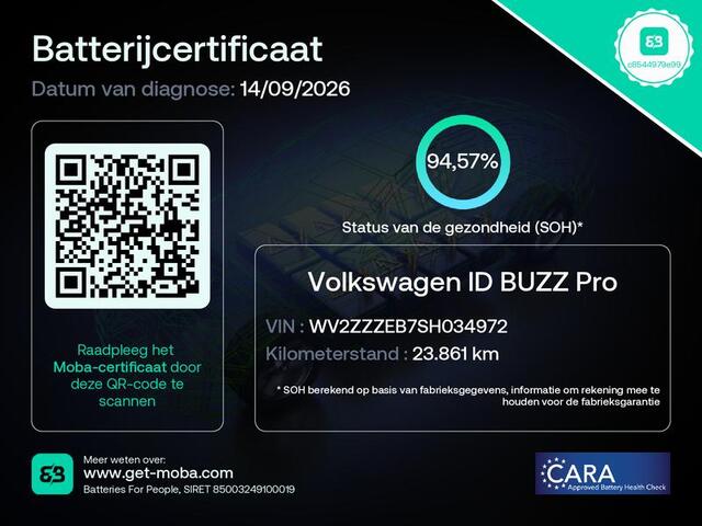 Volkswagen ID. Buzz Pro 86 kWh LWB 7p. 286 pk | Navigatie | Parkeersensoren (Park assist) | Achteruitrijcamera | Stoel / Stuurverwarming | Voorruitverwarming |