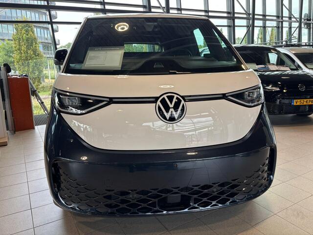 Volkswagen ID. Buzz Cargo Bedrijfswagens Anniversary Edition Elektromotor 210 kW (286 pk) | Anniversary Edition | Achterlichten LED, luxe uitgevoerd incl. dynamische knipperlichten | Hoge scheidingswand met vaste ruit en dimbare binnenspiegel | Bluetooth telefoonvoorbereiding incl