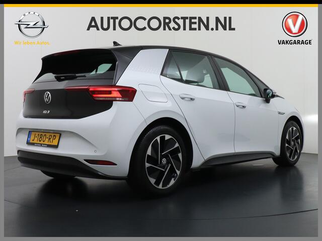 Volkswagen ID.3 58kWh 204PK First Auto-Pilot Navi Adapt.Cruise Control Pdc Apple Carplay Android Navi Ecc Led Stoel-Stuurverwarming DAB Keyless Lmv Bluetooth Regensensor Rijstrooksensor Verkeersbord detectie Mirrorlink 1e Eigenaar Grootste accu Garantie t/m 20-10-2028