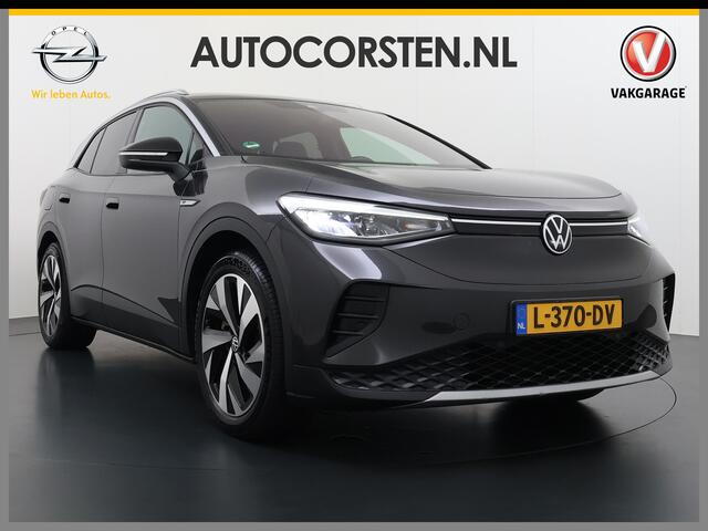 Volkswagen ID.4 204pk 1st 77kWh Trekhaak Leer/Alcantara Adap.Cruise Camera Warmtepomp Apple Carplay Android Navi Ecc Pdc-a+v Lmv 20" Stoelverwarming Led Bordherkenning Voor-Klimatisering Semi-Autopilot Elektrisch-Wegklapbare Trekhaak App-Connect E-sound Front-Assist Or