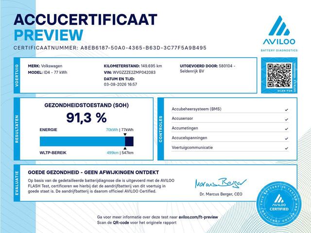 Volkswagen ID.4 Family 77 kWh | SOH 91,3% | Panoramadak | Leder/alcantara | Stuur/stoel verwarming | Sfeerverlichting | Carplay | Adaptive cruise | Camera | Park assist | Trekhaak
