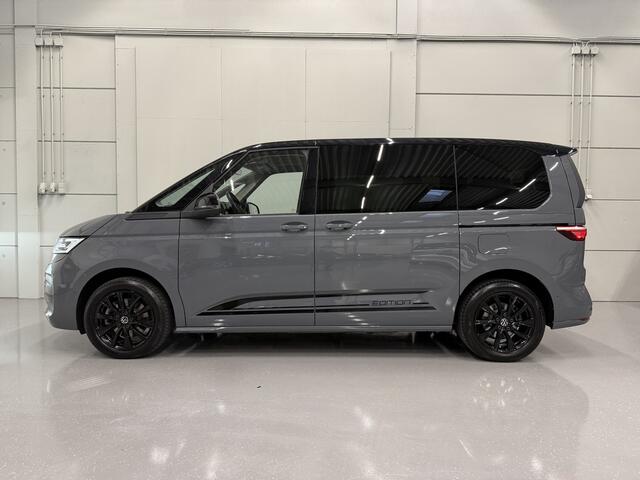 Volkswagen MULTIVAN 1.4 eHybrid EDITION 7p. PURE-GREY/PANO/EL.TREKHAAK/ACC/CAMERA/IQ-LIGHT/SFEER/CARPLAY/NAVI/EL.SCHUIFDEUREN/18"BLACK/PARK-ASSIST/UNIEKE AUTO, KLEUR PURE-GREY MET ZWART DAK/EDITION UITVOERING