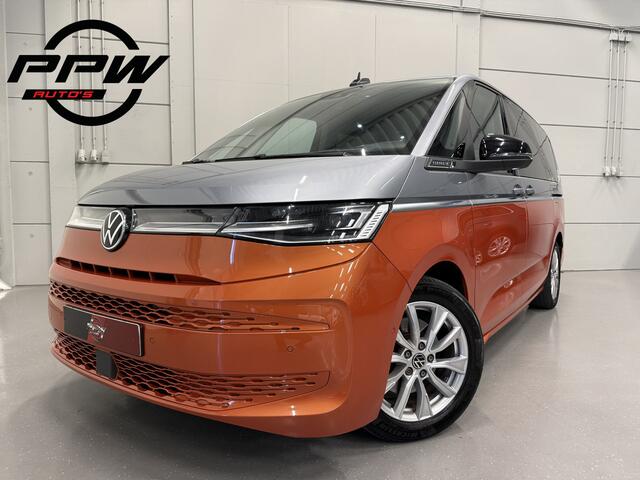 Volkswagen MULTIVAN 1.4 eHybrid L2 Energetic 7p. PANO/HEAD-UP/TREKHAAK/CAMERA/SFEER/CARPLAY/IQ-LIGHT/KEYLESS/ACC/ADAPTIVE-ONDERSTEL/18"/PRIVACY/TWO-TONE ORANGE-SILVER/VOLLEDIG VW DEALER HISTORIE