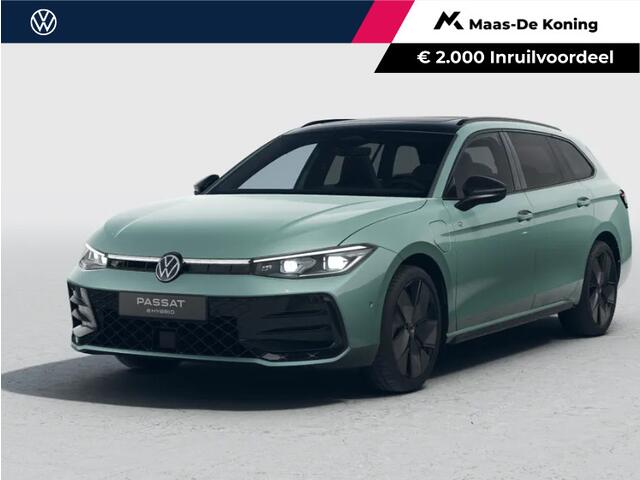Volkswagen PASSAT Variant R-Line Edition 1.5 eHybrid 204 PK 6 DSG · Draadloze telefoonlader · Achteruitrijcamera · Sfeerverlichting · Black Style Pakket · Trekhaak inklapbaar, met elektrische ontgrendeling, incl. aanhangwagenmanoeuvreerhulp 'Trailer Assist' ·