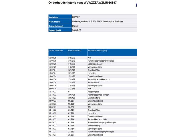 Volkswagen POLO 1.6 TDI 96PK 5Drs. Comfortline Business / Navigatie / Pdc+Camera / Airco-ecc. /