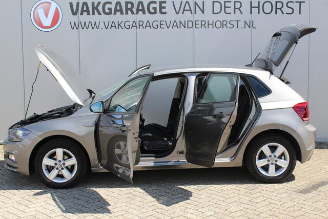 Volkswagen POLO 1.0-95pk TSI Comfortline. Mooie 5drs. VW Polo voor nog jaren rijplezier ! Airco, adaptieve cruise cntrl, navigatie, bluetooth tel. voorb., Apple Carplay/Android auto, LM wielen, 4x USB uitg., metallic lak, camera etc.