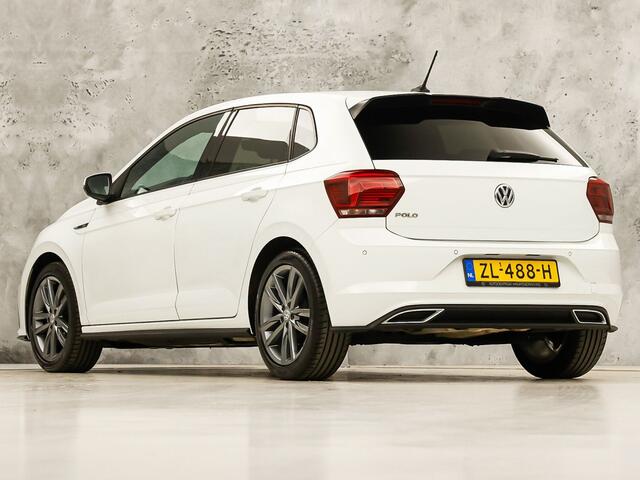 Volkswagen POLO 1.0 TSI R-Line Sport Automaat (VIRTUAL COCKPIT, ZWART HEMEL, GROOT NAVI, CLIMATE, LEDER, SPORTSTOELEN, GETINT GLAS, LM VELGEN, ADAPTIVE CRUISE, NIEUWSTAAT)