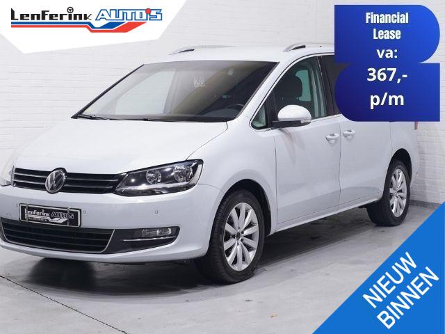 Volkswagen SHARAN 2.0 TDI 150 pk DSG Aut. GRIJS KENTEKEN Trekhaak Navi, Adapt.Cruise, 2x Elek. Schuifdeur, Leder Zwart