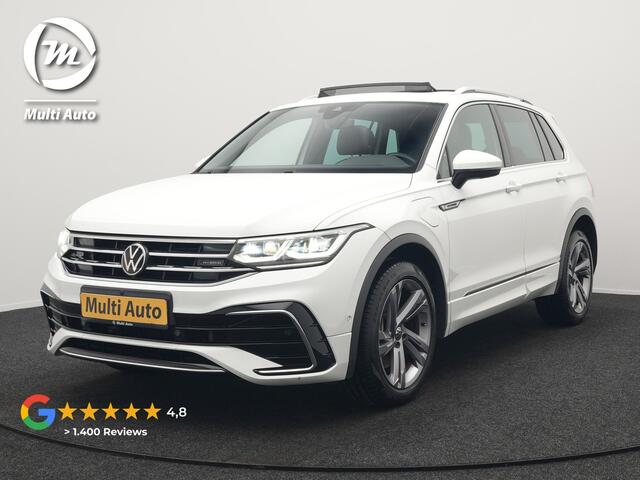 Volkswagen TIGUAN 1.4 TSI eHybrid R-Line Business+ Plug In Hybrid 245pk Dealer O.H. PHEV | Panodak | Adaptive Cruise | 360 Camera | IQ Light | Lederen Stoelen Memory & Verwarmd | Apple Carplay | Stuur Verwarmd | Sfeerverlichting | Virtual | Navigatie | Blis | DAB |