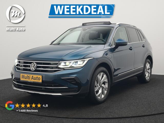 Volkswagen TIGUAN 1.4 TSI eHybrid Elegance PHEV 245pk | Panodak | Camera | IQ Light | Adaptive Cruise | Alcantara Sportstoelen Verwarmd | Apple Carplay | Sfeerverlichting | Stuur Verwarmd | Navigatie | Virtual | DAB | Plug In Hybrid