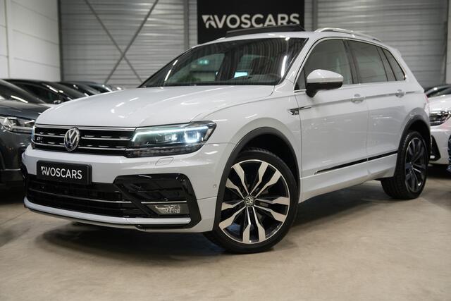 Volkswagen TIGUAN 2.0 TSI 4Motion 220PK 3x R-Line * Pano - Dynaudio - 360° Cam - Leder - Memory - Keyless - White Silver *