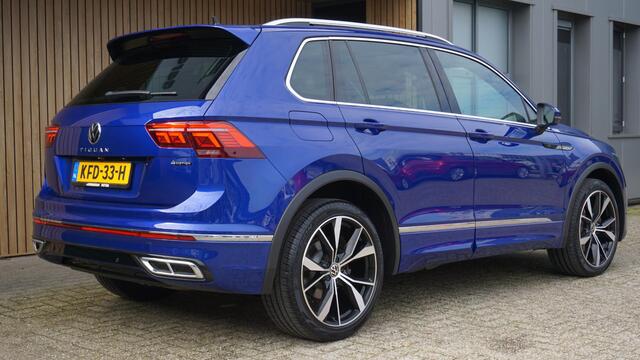 Volkswagen TIGUAN 2.0 TSI 190pk 4Motion DSG 3-R-Line Pano.Dak Elek.Trekhaak 20inch LM 360-View *Lapiz Blue Metallic* IQ Light 67320km!