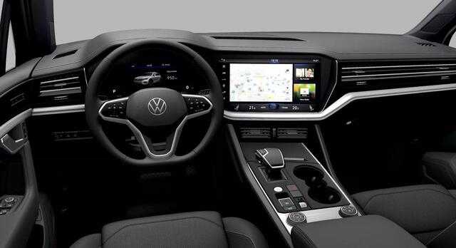 Volkswagen TOUAREG 3.0 TSi eHybrid 381pk 4MOTION Elegance / Panoramadak / Leder Vienna / Memory / Luchtvering / Trekhaak Elek. / Stoelventilatie / 21" LMV / LED Matrix / Camera / Keyless / Alarm / Stuur en Stoelverwarming