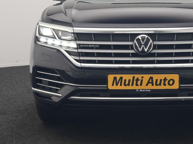 Volkswagen TOUAREG 3.0 TSi eHybrid 4MOTION PHEV 381pk Dealer O.H | Luchtvering | Trekhaak Af Fabriek | Panodak | Adaptive Cruise | Lederen Sportstoelen Memory & Verwarmd | Keyless | Apple Carplay | Virtual | Navigatie | DAB | 21"L.M | Plug In Hybrid |