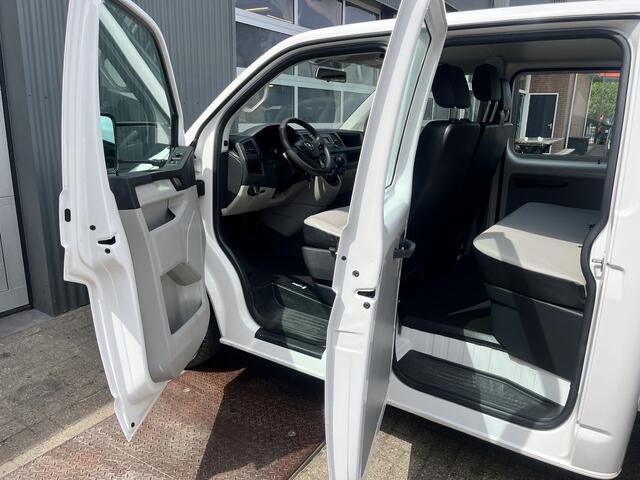 Volkswagen TRANSPORTER 2.0 TDI L2H1 DC Euro 6 Pick up Kipper Open laadbak Airco Trekhaak 2200kg trekgewicht 1e eigenaar Dealer onderhouden Telefoonverbinding Kieper P-up Doka Pritsche Ahk 2200kg