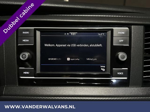 Volkswagen TRANSPORTER 2.0 TDI L2H1 Dubbele cabine Euro6 Airco | Apple Carplay | Android Auto | 5-Zits | 2200kg Trekhaak Cruisecontrol, Parkeersensoren