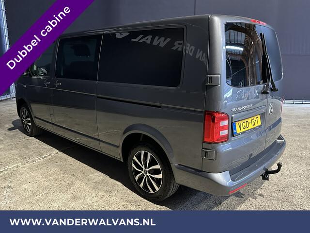 Volkswagen TRANSPORTER 2.0 TDI 150pk Automaat L2H1 Dubbele Cabine Euro6 Airco | 5-Zits | Navigatie | 2x Zijdeur | Cruisecontrol, LM velgen, Parkeersensoren, 2500kg Trekhaak