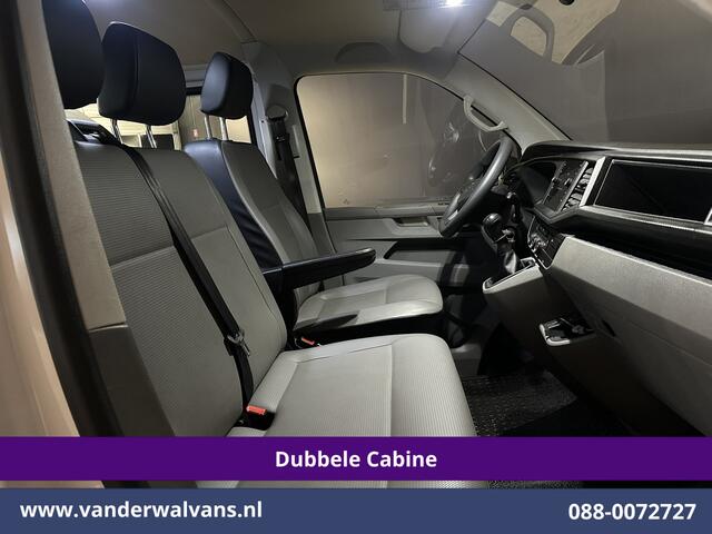 Volkswagen TRANSPORTER 2.0 TDI 150pk L2H1 Dubbele cabine Euro6 Airco | 6-Zits | 2500kg Trekhaak | Navigatie Apple Carplay, Android Auto, Sidebars, Leder