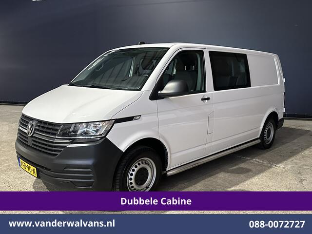 Volkswagen TRANSPORTER 2.0 TDI 150pk L2H1 Dubbele cabine Euro6 Airco | 6-Zits | 2500kg Trekhaak | Navigatie Apple Carplay, Android Auto, Sidebars, Leder