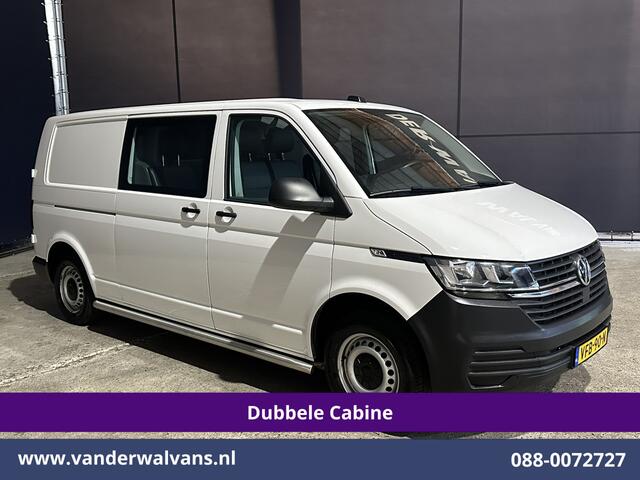 Volkswagen TRANSPORTER 2.0 TDI 150pk L2H1 Dubbele cabine Euro6 Airco | 6-Zits | 2500kg Trekhaak | Navigatie Apple Carplay, Android Auto, Sidebars, Leder