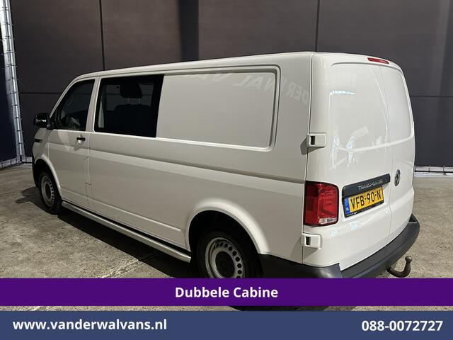 Volkswagen TRANSPORTER 2.0 TDI 150pk L2H1 Dubbele cabine Euro6 Airco | 6-Zits | 2500kg Trekhaak | Navigatie Apple Carplay, Android Auto, Sidebars, Leder