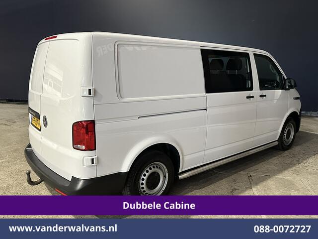 Volkswagen TRANSPORTER 2.0 TDI 150pk L2H1 Dubbele cabine Euro6 Airco | 6-Zits | 2500kg Trekhaak | Navigatie Apple Carplay, Android Auto, Sidebars, Leder