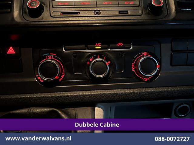 Volkswagen TRANSPORTER 2.0 TDI 150pk L2H1 Dubbele Cabine Euro6 Airco | 6-Zits | 2500kg Trekhaak Cruisecontrol, Bijrijdersbank