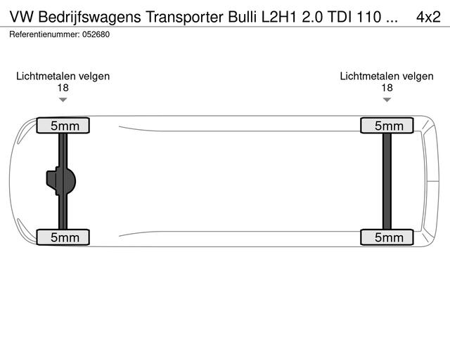 Volkswagen TRANSPORTER Bedrijfswagens Bulli L2H1 2.0 TDI 110 kW (150 pk) 7 versn. DSG | Comfortstoelen | Armleuningen beide voorstoelen | Parkeersensoren voor en achter | Achterdeuren | Alarm | Trekhaak voorbereiding |