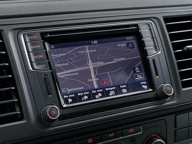 Volkswagen TRANSPORTER 2.0TDI L2H1 Trekhaak Euro 6 Navi Airco Cruise Control Pdc Executive Plus Schuifdeur+Raam Inbouwkasten Imperiaal Betonplex Vloer Wandbetimmering 1e Eigenaar Origineel Nederlandse Auto Dealeronderhouden