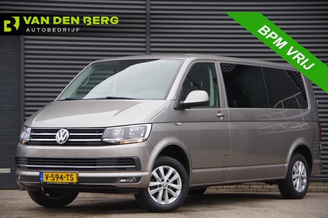 Volkswagen TRANSPORTER 2.0 TDI L2H1 DC-5P, 150PK AUT. NAP! TREKHAAK, CARPLAY, NAVI, CRUISE, LEDER STUUR, PARKEERSENSOREN, 16'' LMV