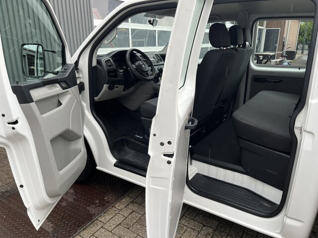 Volkswagen TRANSPORTER 2.0 TDI L2H1 DC Kipper Airco trekhaak 2200kg Trekgewicht 1e eigenaar Dealer onderhouden Telefoonverbinding Kieper P-up Open laadbak Hoge schotten 6-Persoons Euro 6 Bpm vrij!!