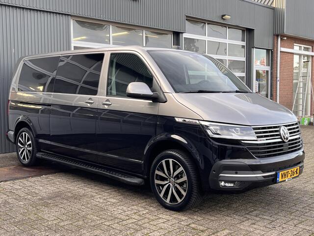 Volkswagen TRANSPORTER T6.1 2.0 TDI L2H1 200 pk DC 4 Motion Highline Bulli 2x elektrische schuifdeuren en achterklep 4x4 Leder Two-tone kleur Airco Cruise controle Trekhaak 2500kg Dealer onderhouden Vol!! Dubbele cabine 4WD BPM VRIJ