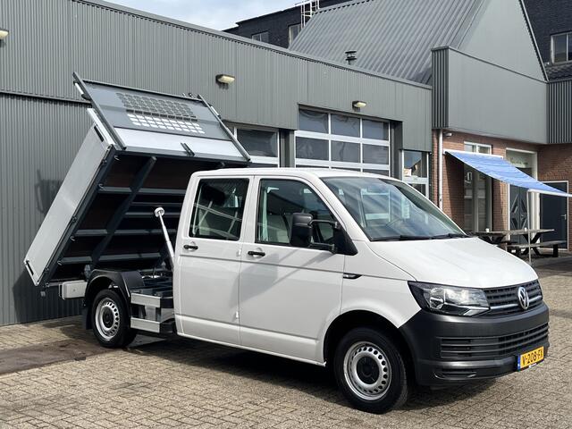 Volkswagen TRANSPORTER 2.0 TDI L2H1 DC Kipper open laadbak Airco Bluetooth trekhaak 2200 kg 1e eigenaar Dealer onderhouden Kieper P-up Doka Pritsche Ahk 2200kg Pick-up bakwagen