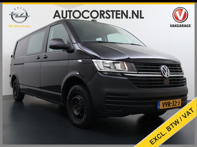 Volkswagen TRANSPORTER 2.0TDI Dubbele Cabine 6-Persoons L2H1 28 Navi* Apple Carplay Android Auto Airco Bluetooth Cruise Control Pdc Euro 6 Betonplex Vloer Wandbetimmering Achterdeuren 1e Eigenaar
