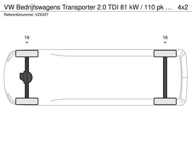 Volkswagen TRANSPORTER Bedrijfswagens 2.0 TDI 81 kW / 110 pk L2H1 Comfortline | Trekhaak | Achterdeuren | Bijrijdersbank |