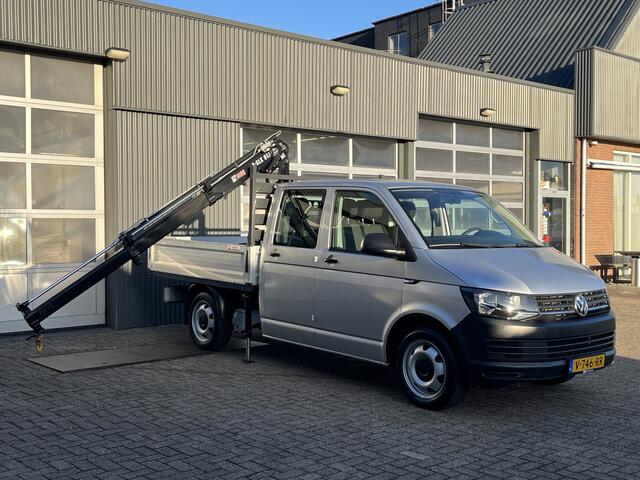 Volkswagen TRANSPORTER 2.0 TDI L2H1 DC Openlaadbak Pick-up Hiab laadkraan 013-T Airco Cruise controle Telefoonverbinding Navigatiesysteem 6-Persoons Euro 6 P-up