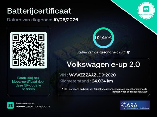 Volkswagen e-Up e-Up! SOH 92% | Camera | Ecc | PDC e-up!