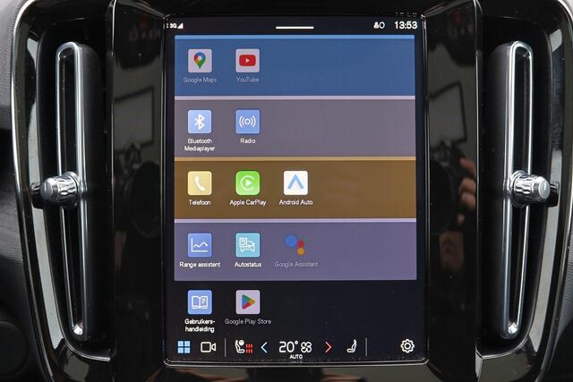 Volvo C40 Extended Range Plus 82 kWh - Panoramadak - IntelliSafe Assist & Surround - Parkeercamera achter - Parkeersensoren voor & achter - Elektr. bedienb. bestuurdersstoel met geheugen - Draadloze tel. lader - Warmtepomp - Extra getint glas - Elektr. inklapbare t
