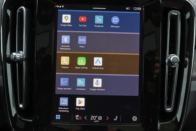 Volvo EC40 Extended Range Core 82 kWh - Panoramadak - IntelliSafe Assist & Surround - 360º Camera - Verwarmde voorstoelen, stuur & achterbank - Parkeersensoren voor & achter - Draadloze tel. lader - Warmtepomp - Extra getint glas - Elektr. inklapbare trekhaak - 19' 
