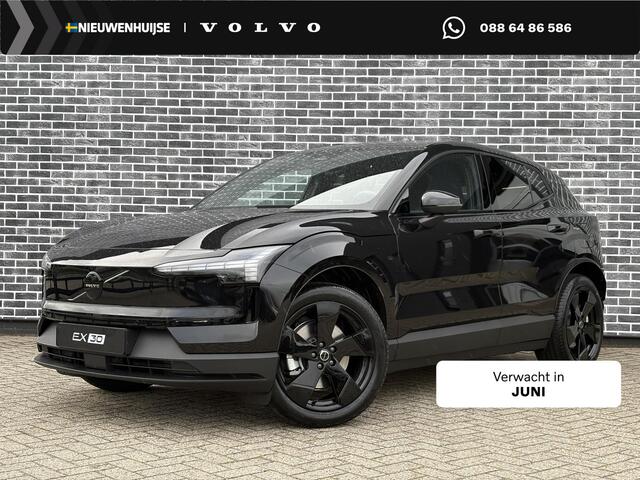 Volvo EX30 P5 Long Range Plus Black Edition Europa 69 kWh | 19" 5-spaaks Glossy Black | Adaptieve Cruise Control | Parkeersensoren voor + achter | Stoel & stuurwiel verwarmd | Elektr. verstelbare voorstoelen | Harman Kardon Audio |