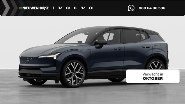 Volvo EX30 P5 Long Range Plus Black Edition Europa 69 kWh | Harman Kardon Audio | 20" | Adaptieve Cruise Control | BLIS | Stoel-/Stuurverwarming | Keyless | Elektrisch Verstelbare Voorstoelen | Indigo Interieur |