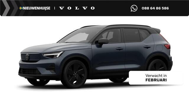 Volvo EX40 Single Motor Extended Range Plus Black Ed. 82 kWh | Longe Range | Google | Adaptieve Cruise Control | Keyless | Getint Glas | Elek. Stoelen | Warmtepomp | Camera | Stoelverwarming Voor + Achter | Harman Kardon Audio | Zwarte Hemelbekleding | DAB | Stuurve