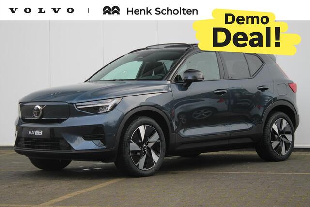 Volvo EX40 Single Motor Extended Range Ultra Black Edition | Demo Deal | Elektrisch verstelbare voorstoelen | Elektrisch schuif-/kanteldak | 360 graden camera | 19 inch Lichtmetalen velgen | Verwarmbare voorstoelen en stuurwiel | Warmtepomp | Harman Kardon Premium S