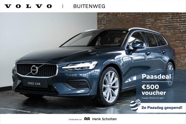Volvo V60 T5 Aut. Momentum | Dealeronderhouden | Lederen bekleding | Comfortstoelen | Stoelverwarming | 4 seizoenen banden | Parkeercamera | Parkeerverwarming | BLIS | Electrische wegklapbare trekhaak | Stuurwielverwarming | Adaptive cruise control